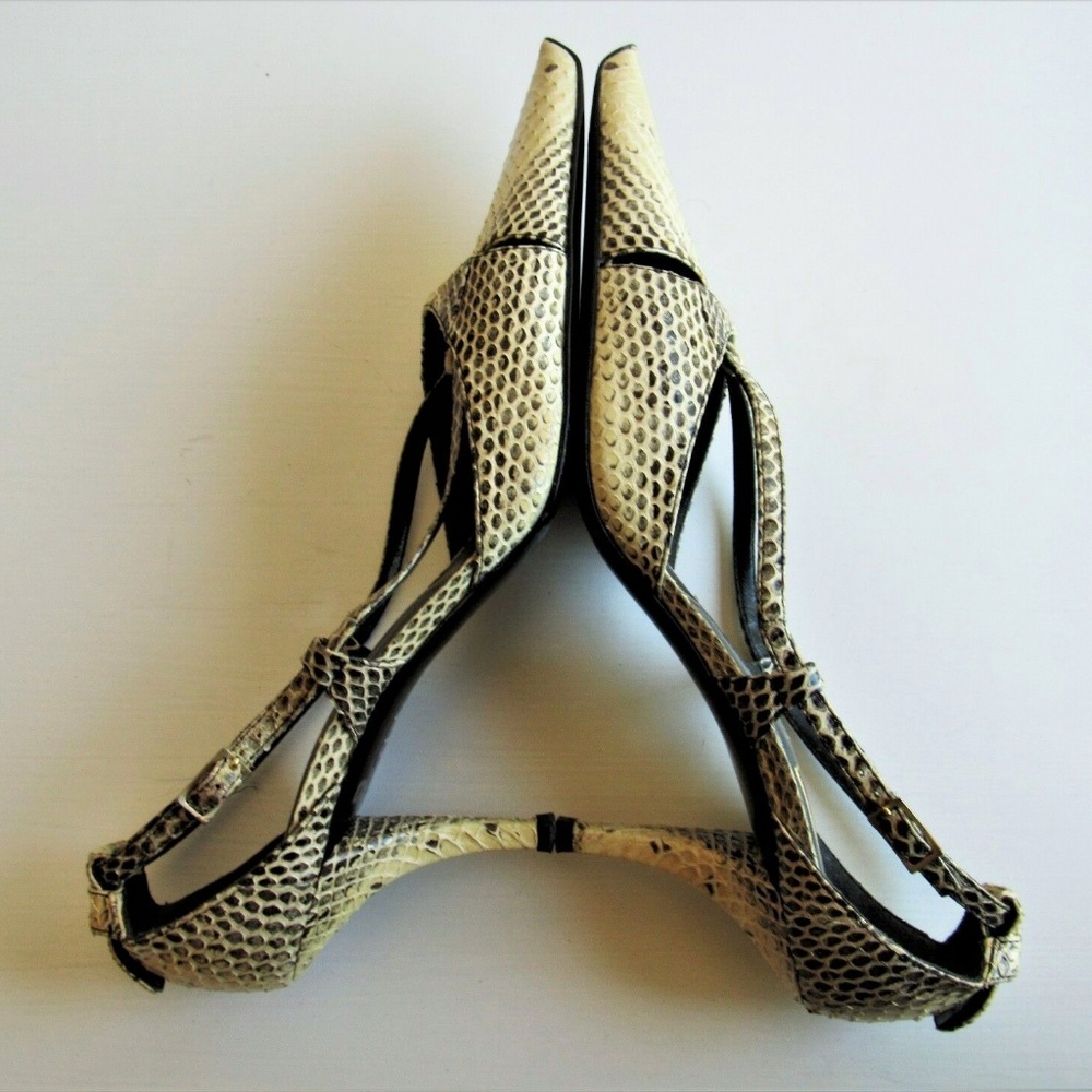 Roger Vivier Python Snakeskin Pointy Toe Heels Sz - image 4